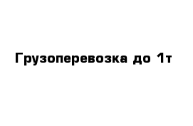 Грузоперевозка до 1т
